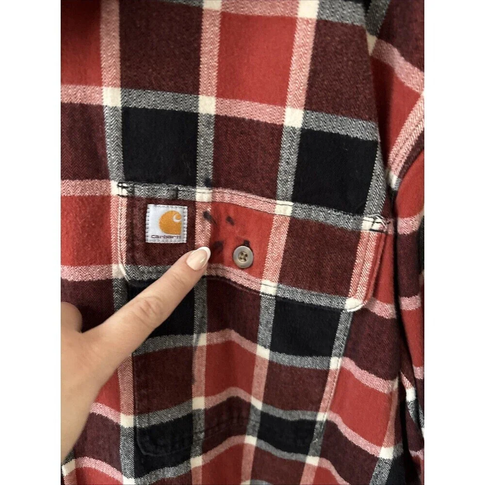 Carhartt Men’s 2XL Hubbard Flannel Shirt Original Fit Plaid Heavyweight